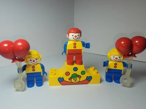 Duplo Vintage Clown Circus Figures with Balloons