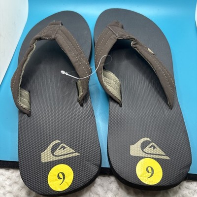 Quiksilver Flip Flops Mens Size 9 Brown Color Exactly As Pictured Free Shipping