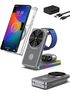 Magnetic Wireless Charger for Samsung Galaxy S26 Ultra, 3 in 1 Wireless Charg...
