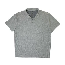 Vuori Polo Shirt Mens 2XL XXL Grey Ace Performance Pocket Wicking Stretch Golf