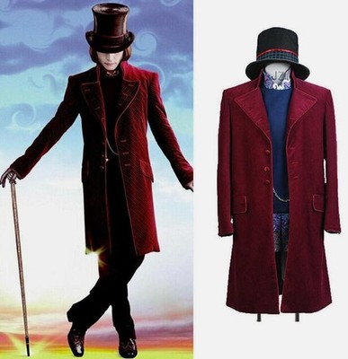 Willy Wonka Charlie and the Chocolate Factory Johnny Depp Cosplay Suit Costume