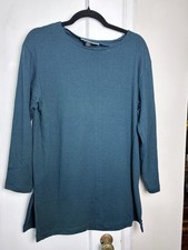 Beppa Womens Blue Solid Boat Neck Tunic Knit ...
