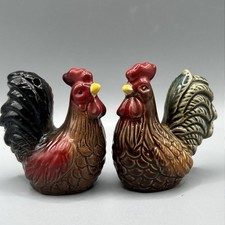 Gallos de pollo gallos de galletas sal y pimienta coctelera porcelana rural 2,5” T