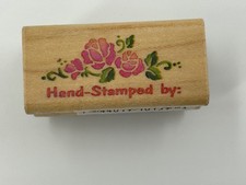 Hand-Stamped By Rose Wood Mount Rubber Stamp Floral Craft 2.5in