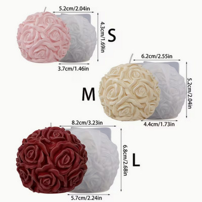 Silikonform Rose 3er Set   Romantische Gießformen für Kerzen Seifen Harz & DIY