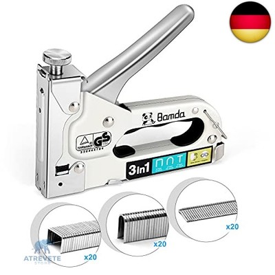 Bamda Handtacker, 3 In 1 Robuster Leistungsstarker Holztacker mit 3000