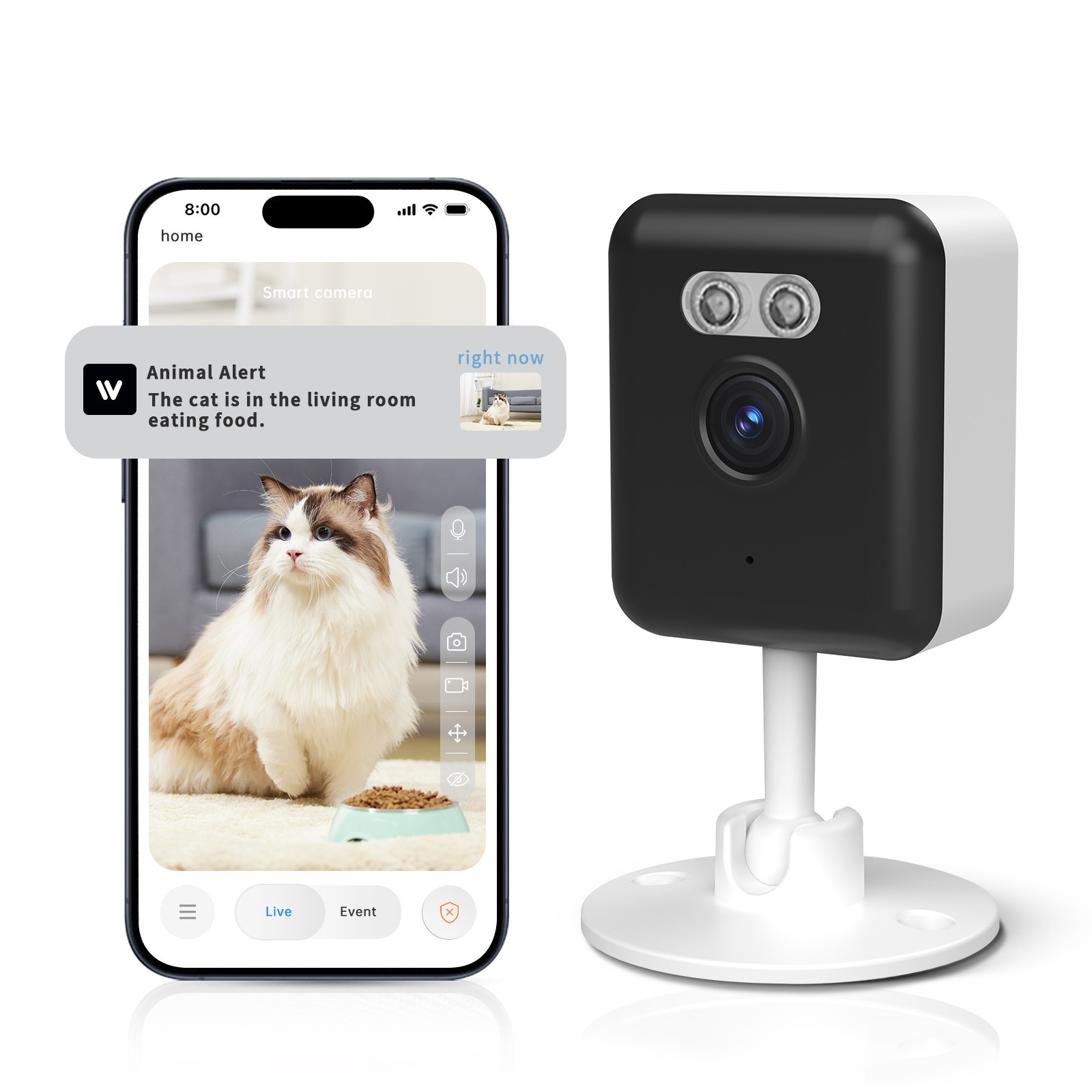 2.4/5GHz Wi-Fi 6 Indoor Camera 2K Dog/Pet//Baby Camera for Home Security-image
