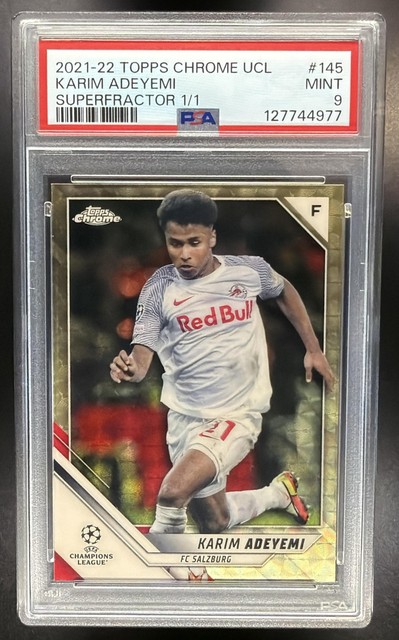 2021 Topps Chrome UCL Karim Adeyemi SuperFractor 1/1 #145 Salzburg PSA 9
