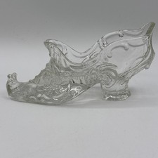 Mosser Glass Co, Crystal Glass Rose Slipper 5”3/4 x 3” Made In USA