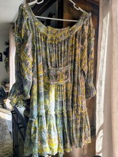 Free People Mini Swing Dress See Ya Later Off the Shoulder Elephant Print Small