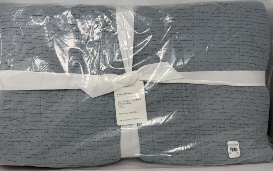 Edredón Pottery Barn Ultimate Summer Essential completo/queen y 2 fundas ETS ~Chambray~ Foto 3 de 4