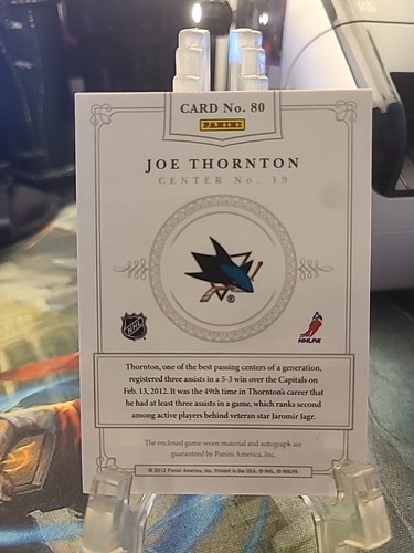 2011-12 Panini Dominion Joe Thornton Base Auto Patches 59/60 - Bild 6 von 11