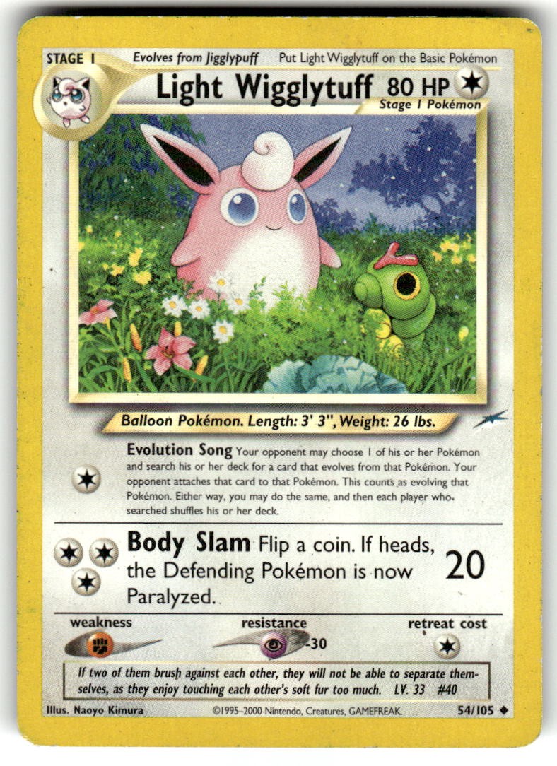 Light Wigglytuff 54/105 Uncommon Neo Destiny Pokemon Unlimited MP/LP