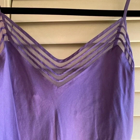 UNDERCOVER Abito Victoria's Secret Y2K Viola 100% Seta Slip XS Ottime Condizioni