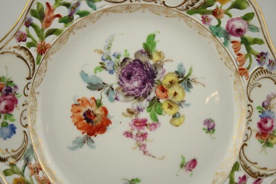 【Carl theime】プレート Antique Dresden Carl Thieme Retuculated Plate 8 1/2
