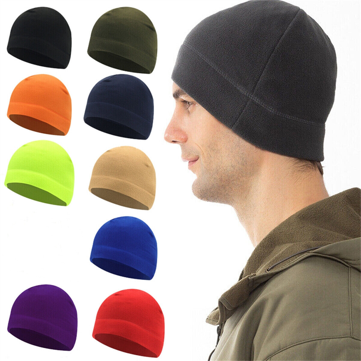 Windproof Fleece Cycling Skull Cap Helmet Liner for Winter Running