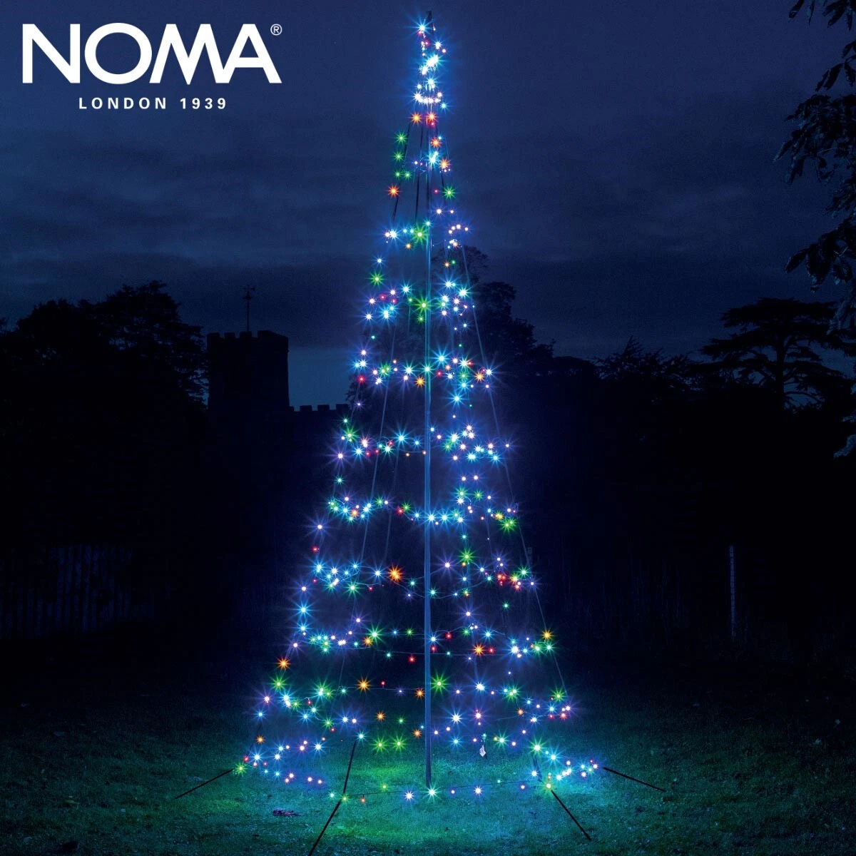 2m 4m Noma Starry Nights Christmas LED Pre Lit Multicolor Outdoor