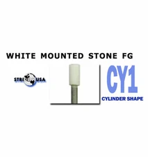 24 White Mounted Stone Bur FG CY1 CYLINDER SHAPE Mounted Abrasion Point