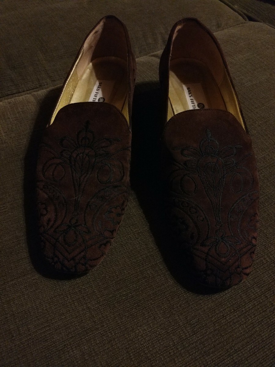 Saks Fifth Avenue Made in Italy Suede Penny Loafers - 7 0400018590115_ARDESIA?wid=600&  main image 3