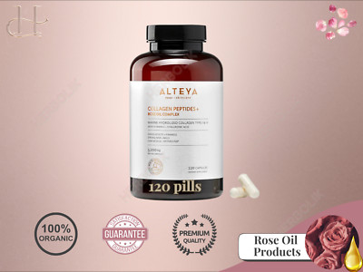Alteya Kollagen Peptide und Rosenöl Komplex 120 Pillen für Haut und Haar Gesundheit