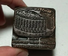 Vintage Letterpress Printing Block Swift's Brookfield Cheese Advertising