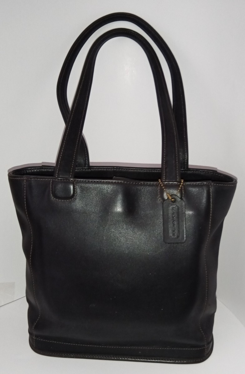 バッグ Old Coach Black Leather Tote Bag USA 90s OLD COACH Vintage Shoulder Tote Bag Leather 4140 Black Used