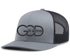 Mens Christian Hat God is Good Mens Christian Mesh Back Trucker Hat Baseball Cap