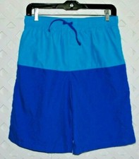WONDER NATION Boys Swim Trunks Color Block Blue  Aqua XXL