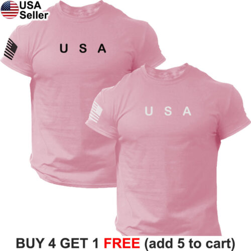 Camiseta EE. UU. Bandera Americana Patriótica Política Gimnasio Entrenamiento Ejercicio Orgullo BAM02 - Imagen 18 de 20