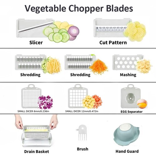 G 15 in 1 Multifunctional Vegetable Chopper Handle Food Grate Food Chopper Vege - Picture 3 of 10
