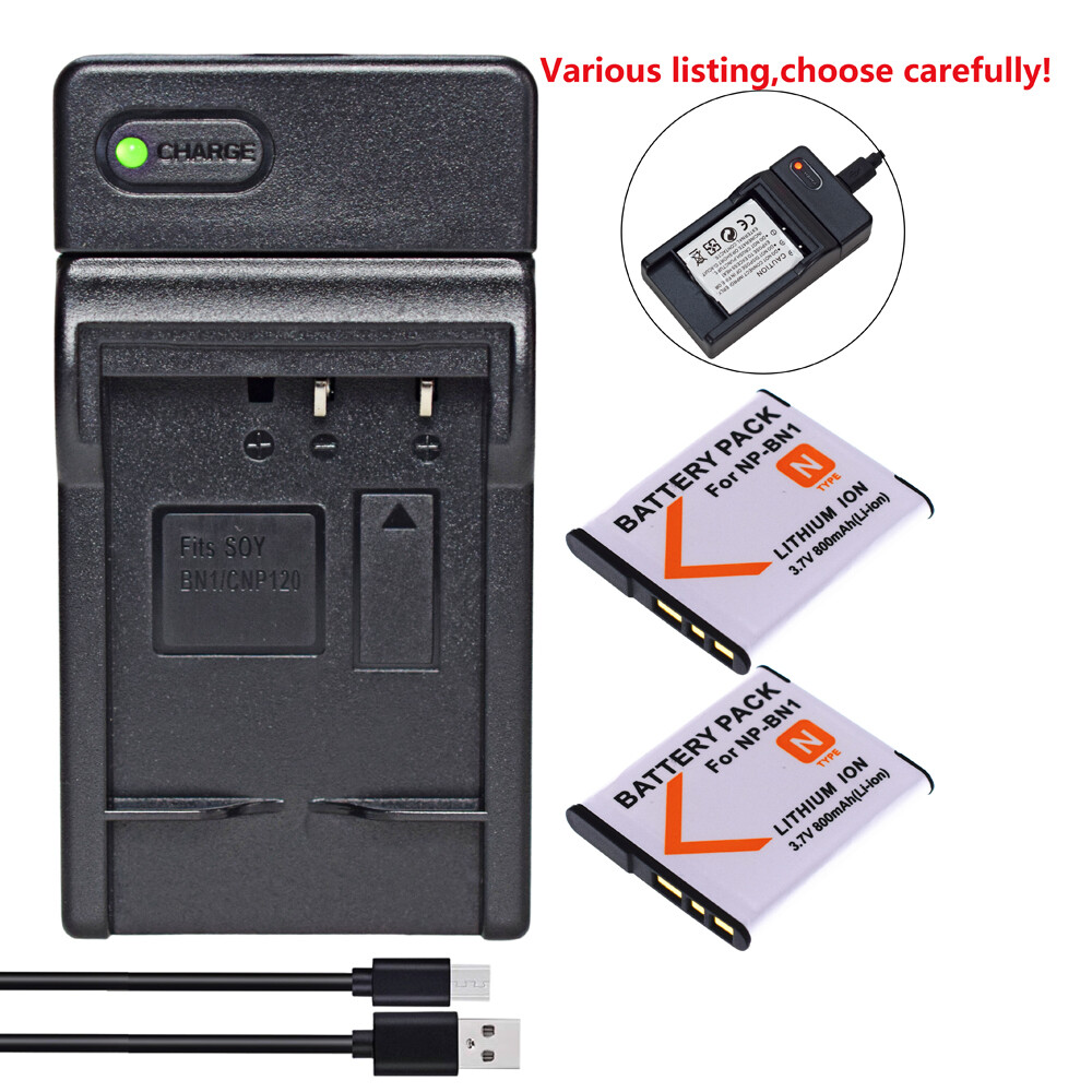 Battery or charger for Sony NP-BN1 Cybershot DSC-W800 W810 W830 W580 W380  WX50