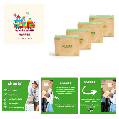 The Largest 200 Laundry Detergent Sheets Plastic Free Fresh Linen Scent Hypoa...