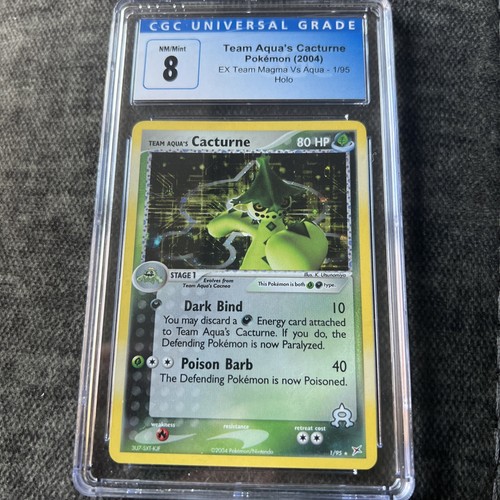 Team Aqua's Cacturne graded CGC 8 for sale on eBay