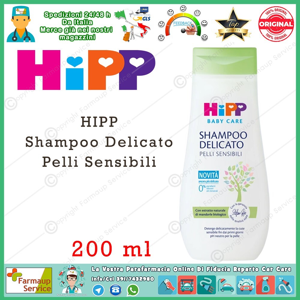 Hipp Baby Shampoo Delicato No Lacrime Senza Paraffina Parabeni Siliconi 200 ml