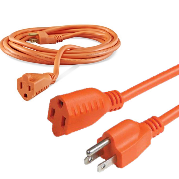 Extension Cable Electrical Cord Indoor/Outdoor 5 6 8 10 15 20 25 50 75 100' FT-image