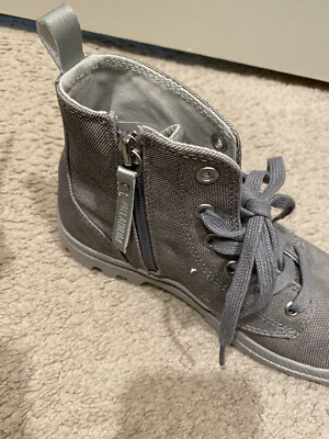 Palladium Wax grey canvas vintage sneakers for men/women Palladium Gray Hi-Top Canvas Sneaker, Women main image 3