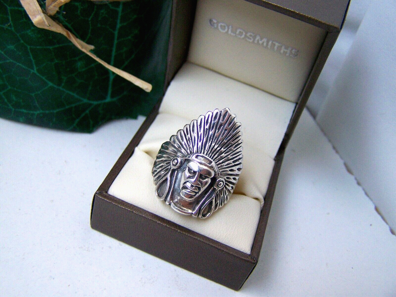 HEAVY LARGE SOLID 925 STERLING SILVER NATIVE AMER… - image 3