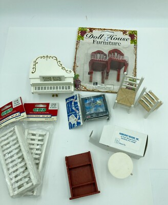 Vintage Lot Mixed Dollhouse Furniture Basic Pieces Beginner Quality