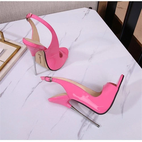 Women 16Cm Super High Heel Sexy Open Toe Stiletto Slingback Shoes Sandals Club - Picture 18 of 25