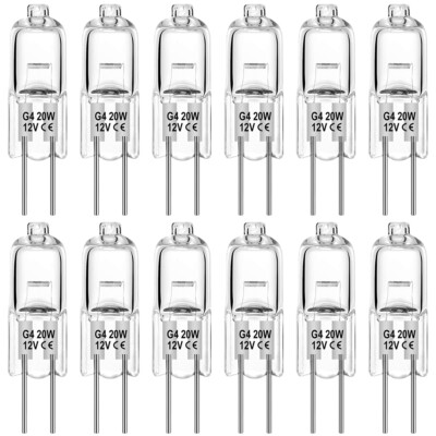 12Pcs 20 Watt 12V JC G4 Base Landscape Light Bulbs 20 W Bi-Pin Warm White