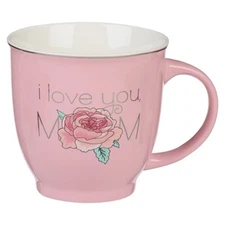 MUG-I LOVE YOU MOM-PROVERBS 3:15-PINK ROSE
