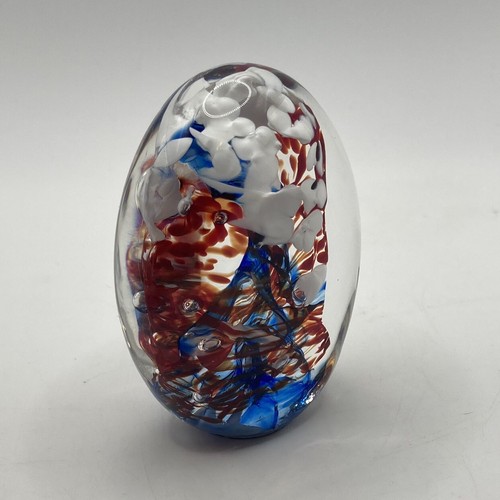 Pfeiffer Brilliant Krystal Red White Blue Clear Oval Art Glass Handmade Holland - Picture 2 of 6