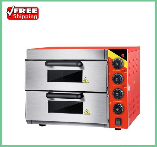 Nuevo equipo eléctrico de horno de panadería para pastelera comercial doble pizza