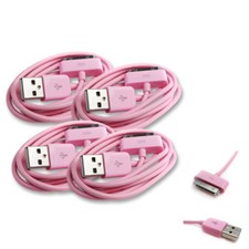 4X USB SYNC DATA POWER CHARGER CABLE APPLE IPAD IPHONE 4S 4 3GS IPOD TOUCH PINK