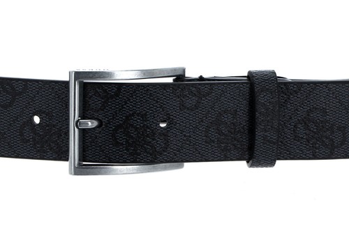 GUESS Vezzola Adjustable Belt W105 Cinturón Negro Gris Oscuro Nuevo - Imagen 2 de 2