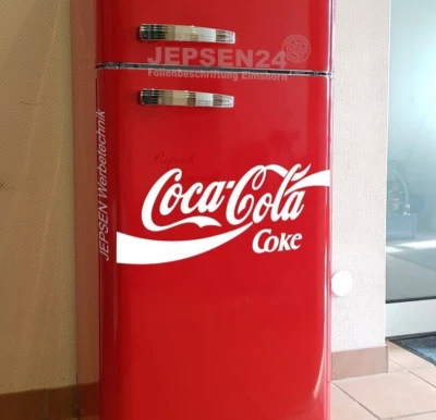 Aufkleber Coca Cola Coke 60cm für ihren Kühlschrank Gefrierkombination ect - Bild 1 von 4
