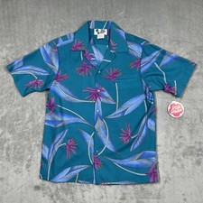 NWT Vintage Hilo Hattie Men's Large Hawaiian Button Up Shirt Multicolor Floral