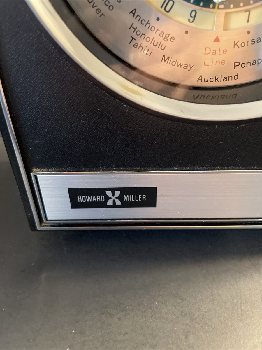 Vintage Howard Miller World Clock Time Clock 7RW001 Tested Vintage Howard Miller World Clock Time Clock 7RW001 Tested