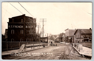 RPPC c1910s Middleville Michigan E. Main Street From Bridge Postcard Real Photo