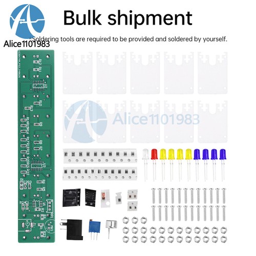 DIY LED Music Spectrum Electronic Kit Crystal Column Audio Display LM339 LM358 - Picture 4 of 14